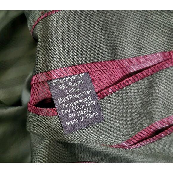 Pallini Men’s 2 Piece Suit 40R 30W Italy Green Silver Accents - Picture 11 of 16